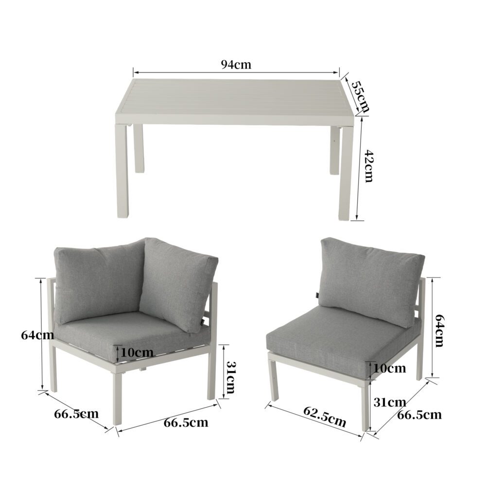 Spain 7PC Outdoor Lounge Set With Coffee Table - Nova Tech