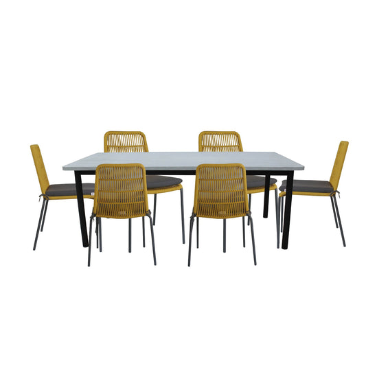 Bolivia 180cm 7PC Outdoor Dining Set With Concrete Table - Nova Tech