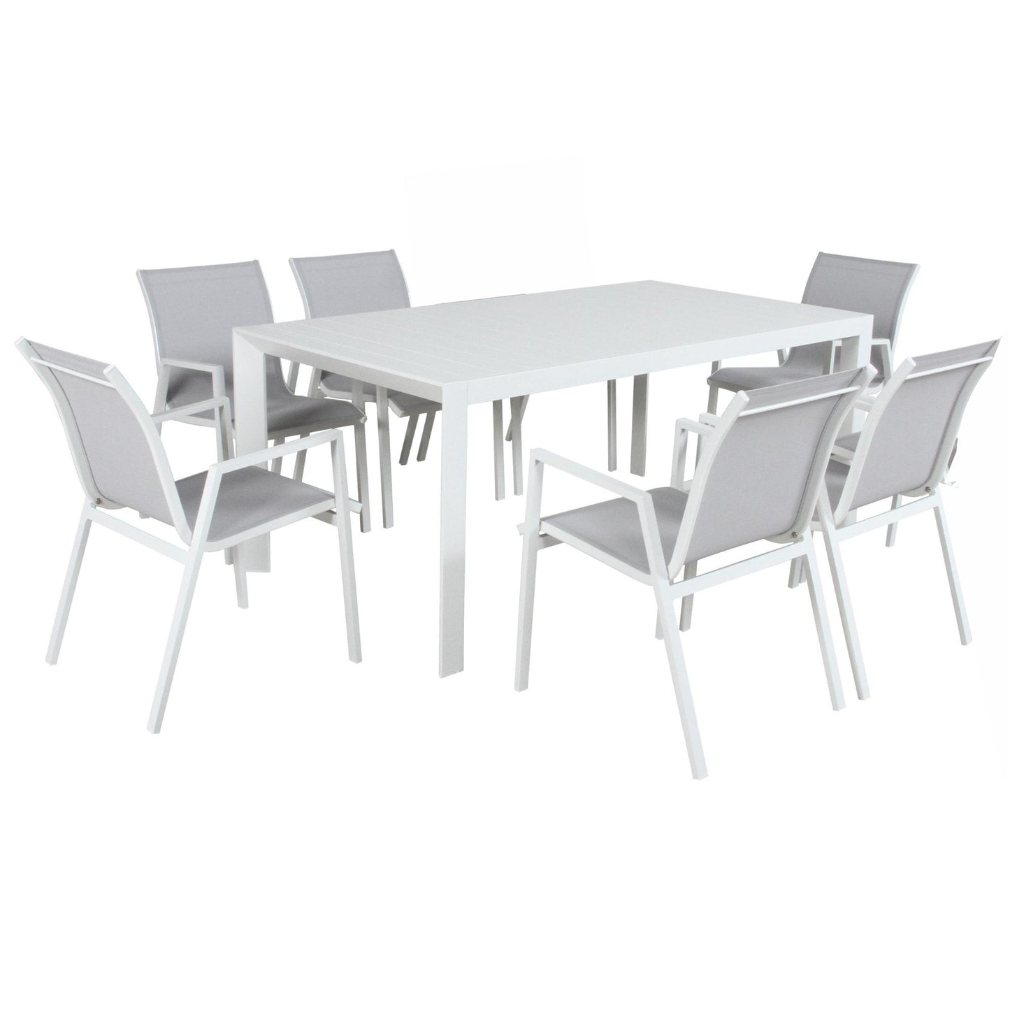 Finland 178cm 7PC Outdoor Dining Set Aluminium Table