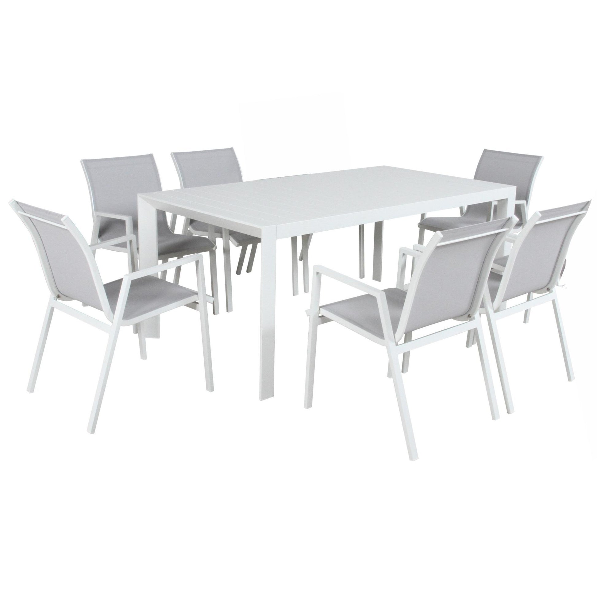 Finland 178cm 7PC Outdoor Dining Set Aluminium Table - Nova Tech
