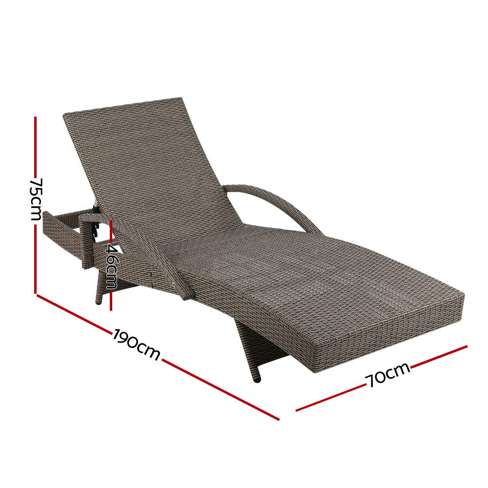 Malta X2 Wicker Sun Lounger - Nova Tech