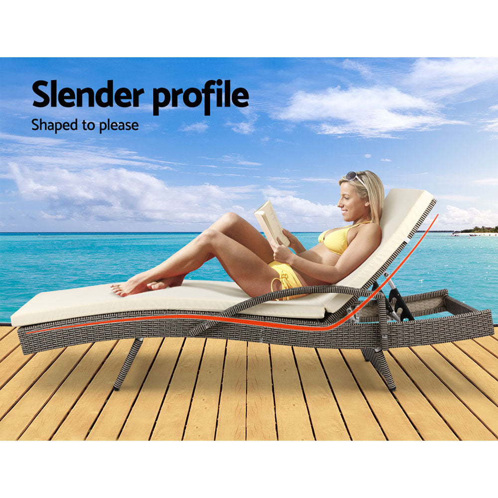 Malta X2 Wicker Sun Lounger - Nova Tech