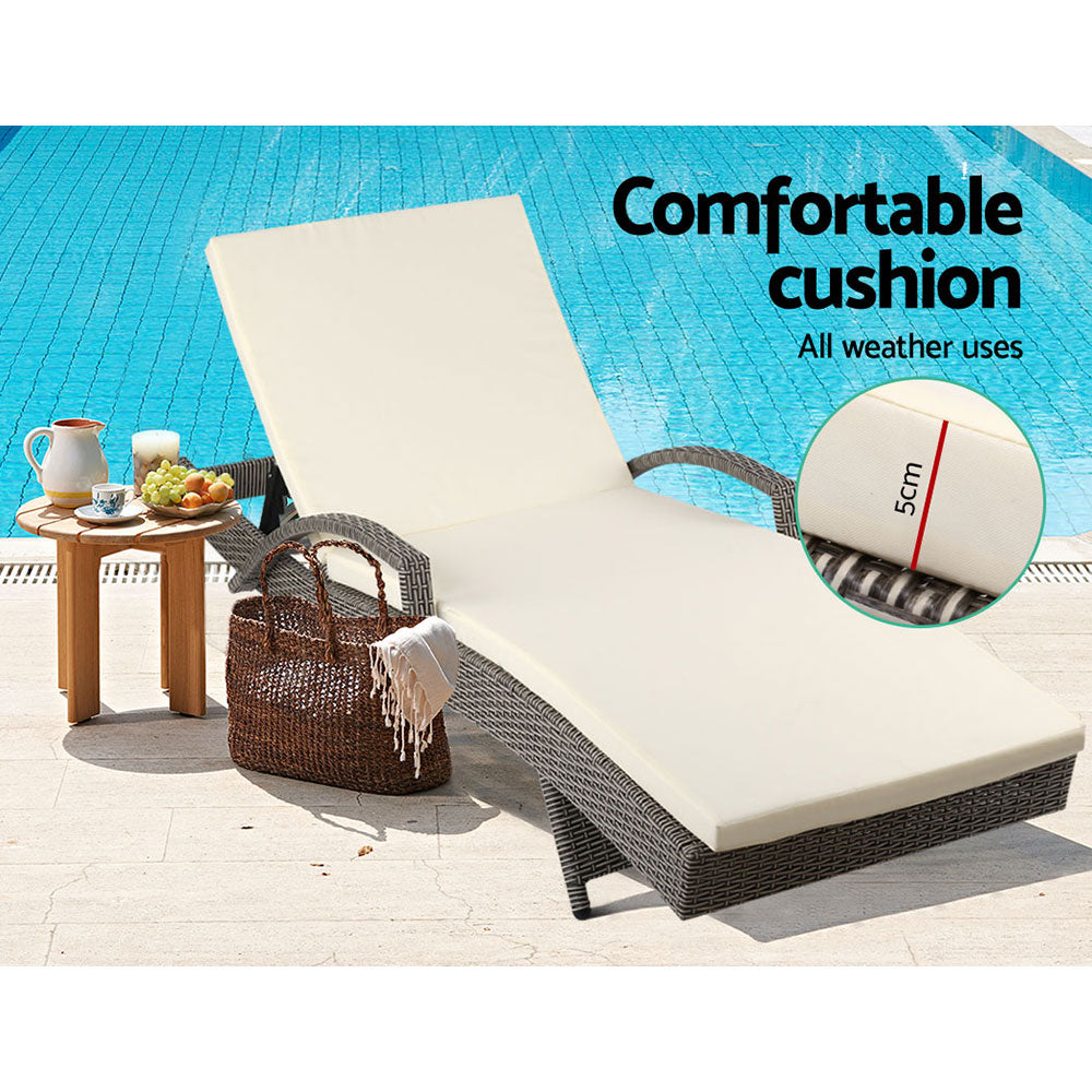 Malta X2 Wicker Sun Lounger - Nova Tech