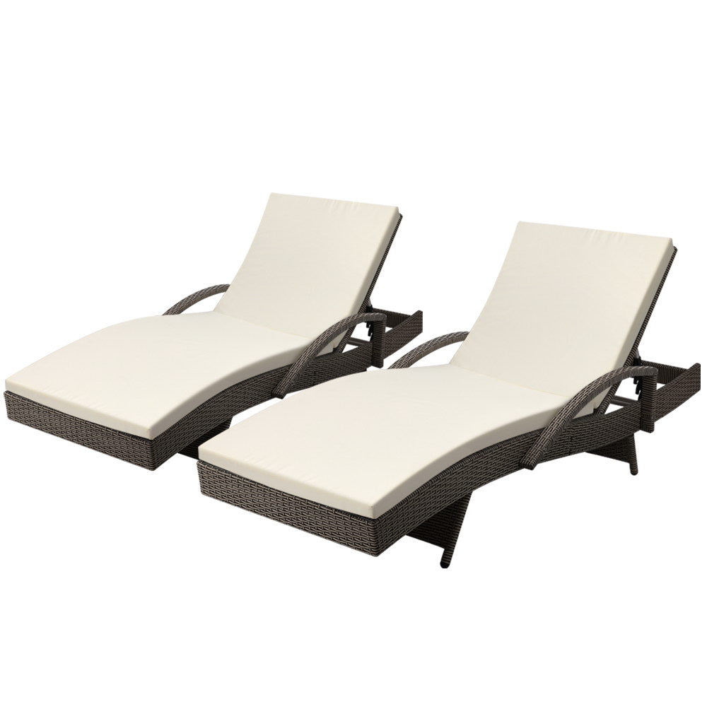 Malta X2 Wicker Sun Lounger - Nova Tech