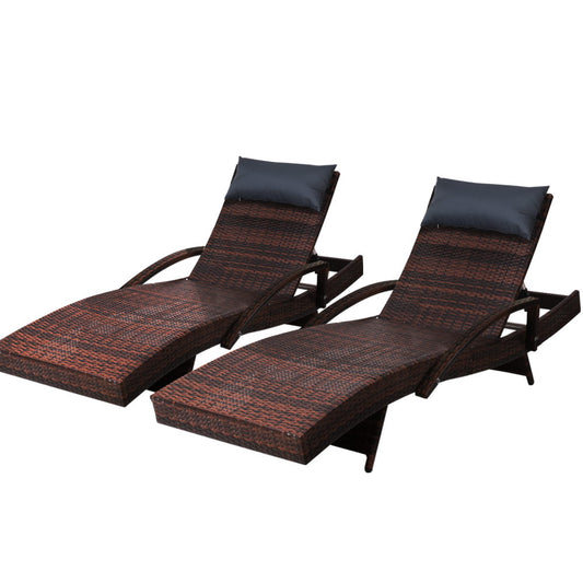 Rwanda 2PC Wicker Sun Lounger - Nova Tech