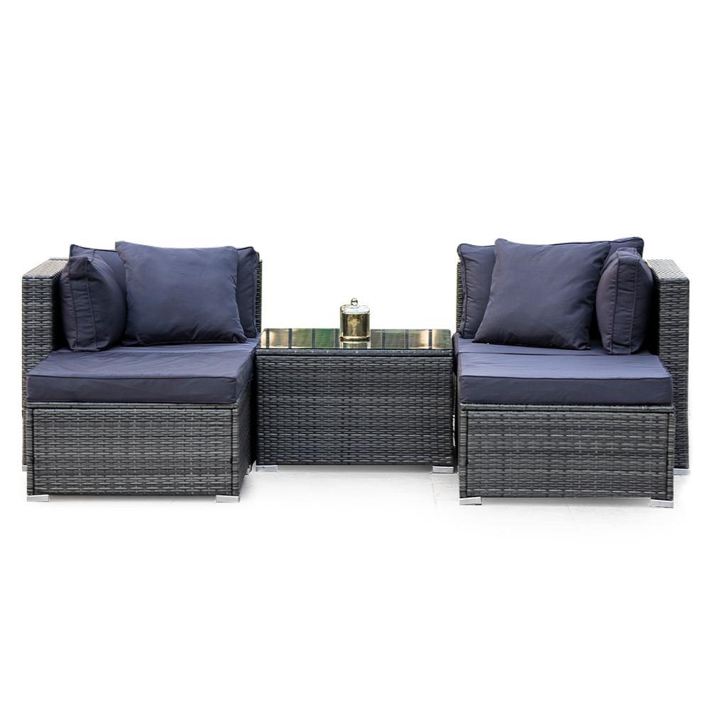 London 5PC Wicker Outdoor Lounge Set With Coffee Table - Nova Tech