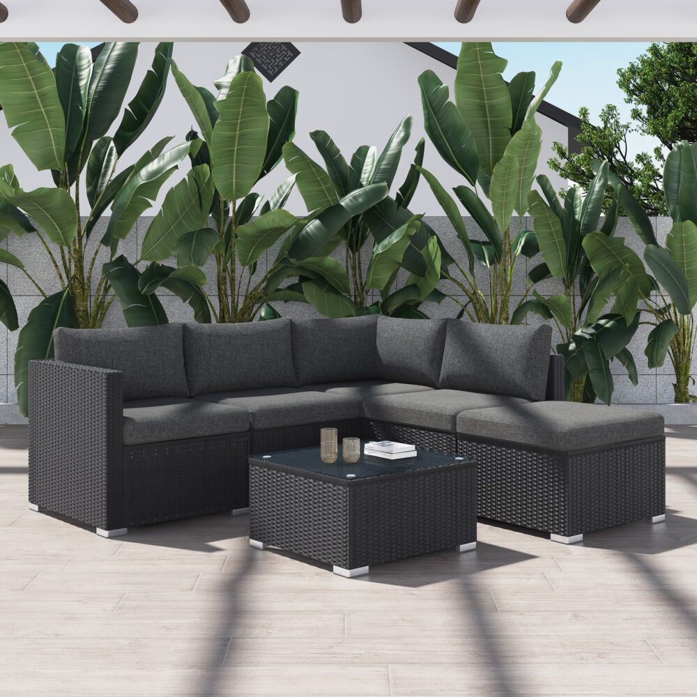 Maldives 6PC Wicker Outdoor Lounge Set With Coffee Table