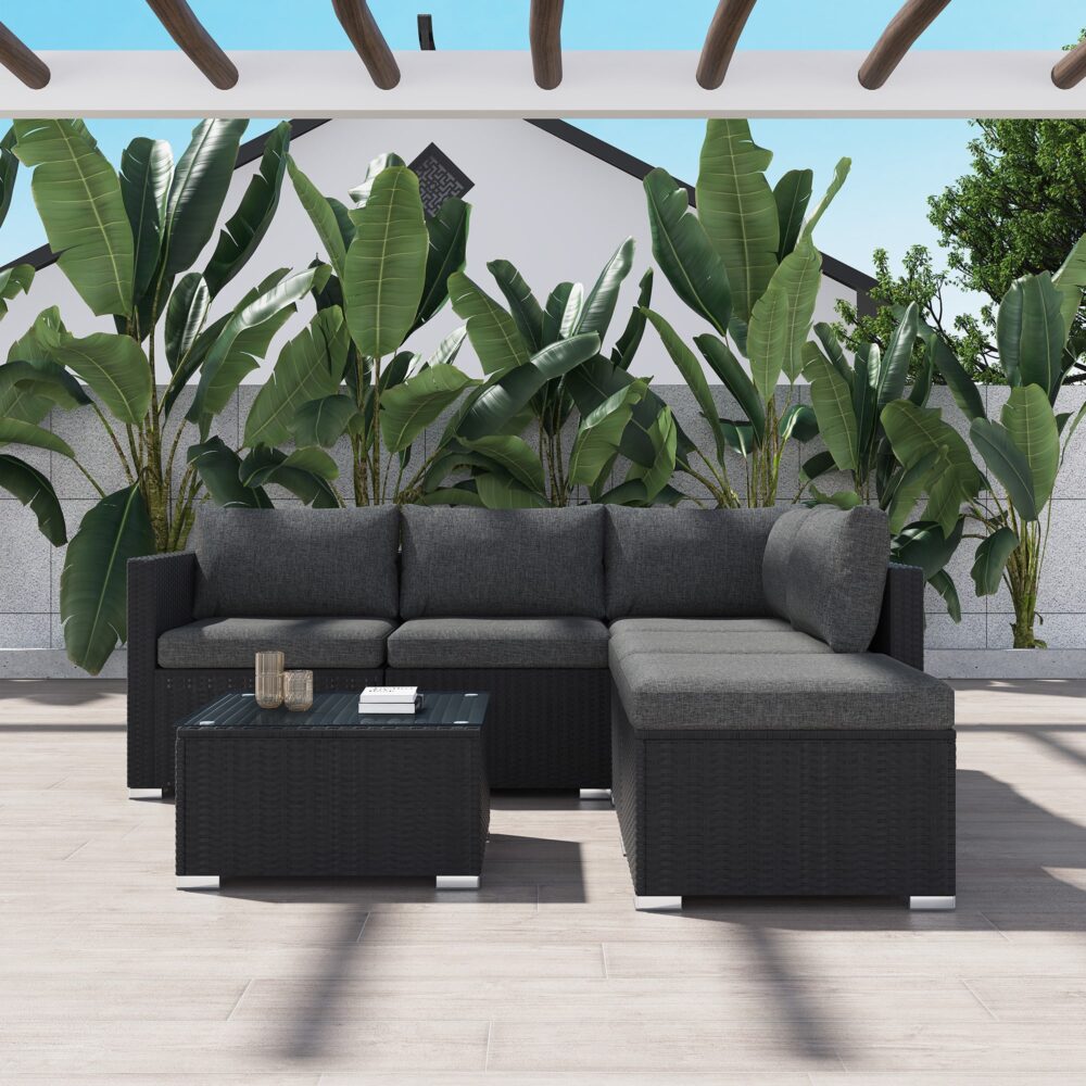 Maldives 6PC Wicker Outdoor Lounge Set With Coffee Table